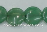 CAJ55 15.5 inches 20mm flat round green aventurine jade beads wholesale