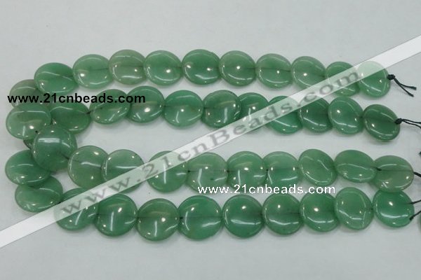 CAJ55 15.5 inches 20mm flat round green aventurine jade beads wholesale