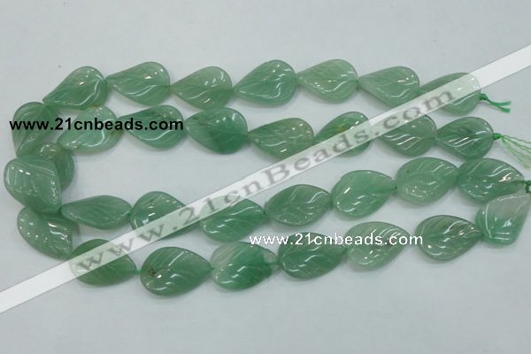 CAJ56 15.5 inches 18*25mm twisted leaf green aventurine jade beads