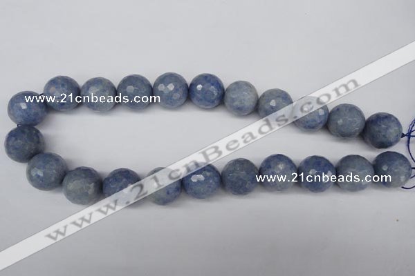 CAJ567 15.5 inches 18mm faceted round blue aventurine beads wholesale