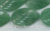 CAJ57 15.5 inches 22*30mm twisted leaf green aventurine jade beads