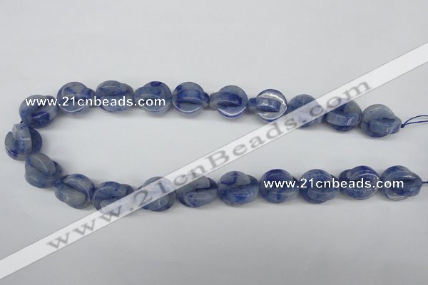 CAJ584 15.5 inches 16*16mm curved moon blue aventurine beads wholesale