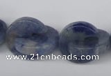 CAJ586 15.5 inches 20*20mm curved moon blue aventurine beads wholesale