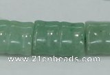 CAJ60 15.5 inches 18*25mm flat bamboo green aventurine jade beads