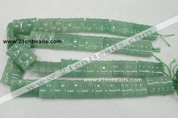 CAJ61 15.5 inches 22*30mm flat bamboo green aventurine jade beads