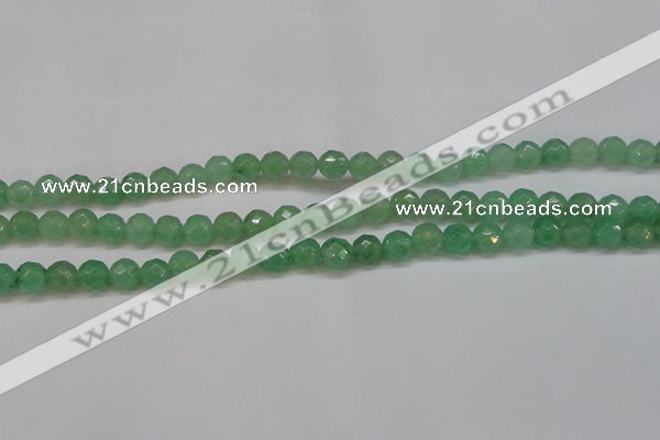 CAJ622 15.5 inches 8mm faceted round green aventurine beads