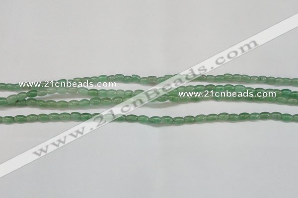 CAJ640 15.5 inches 4*6mm rice green aventurine beads