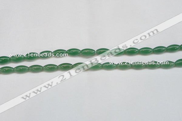 CAJ646 15.5 inches 8*16mm rice green aventurine beads