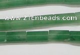 CAJ648 15.5 inches 6*12mm faceted tube green aventurine beads