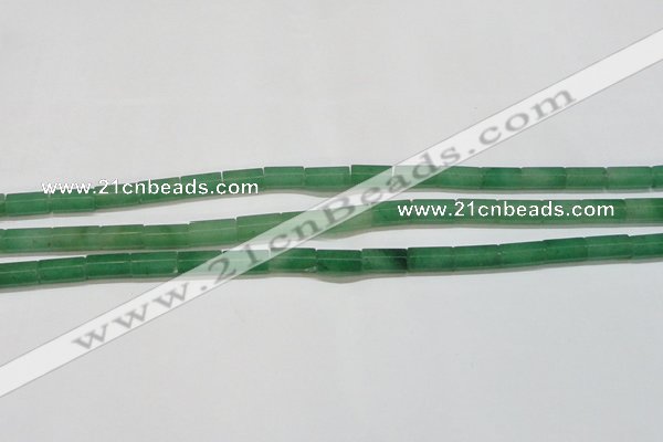 CAJ648 15.5 inches 6*12mm faceted tube green aventurine beads