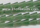 CAJ660 15.5 inches 8*10mm cone green aventurine beads