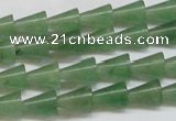 CAJ660 15.5 inches 8*10mm cone green aventurine beads