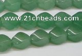 CAJ664 15.5 inches 8*10mm twisted rice green aventurine beads