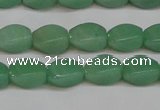 CAJ665 15.5 inches 8*12mm twisted rice green aventurine beads