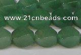 CAJ666 15.5 inches 10*14mm twisted rice green aventurine beads