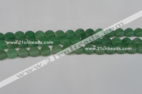 CAJ666 15.5 inches 10*14mm twisted rice green aventurine beads