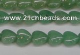 CAJ684 15.5 inches 10*10mm heart green aventurine beads