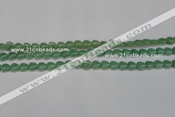 CAJ684 15.5 inches 10*10mm heart green aventurine beads