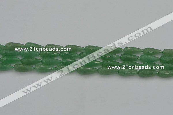 CAJ706 15.5 inches 8*20mm faceted teardrop green aventurine beads