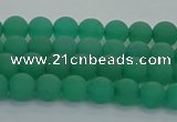 CAJ710 15.5 inches 4mm round matte green aventurine beads