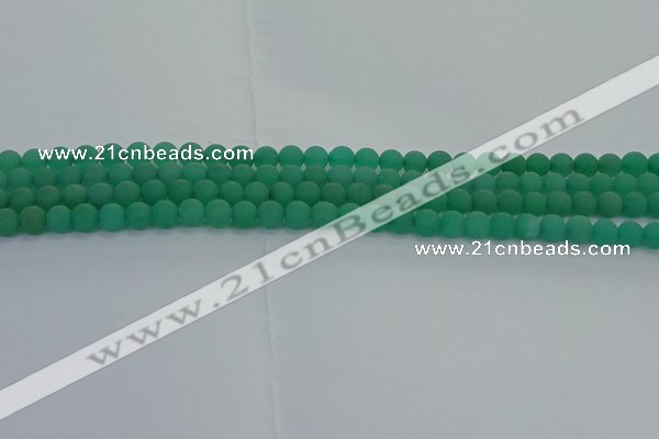 CAJ710 15.5 inches 4mm round matte green aventurine beads