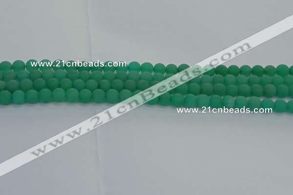 CAJ711 15.5 inches 6mm round matte green aventurine beads