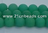 CAJ712 15.5 inches 8mm round matte green aventurine beads