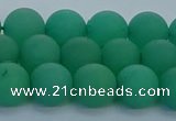 CAJ713 15.5 inches 10mm round matte green aventurine beads