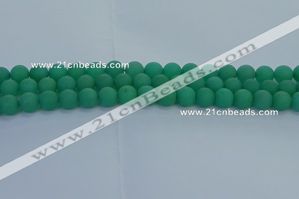 CAJ713 15.5 inches 10mm round matte green aventurine beads