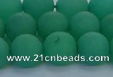 CAJ714 15.5 inches 12mm round matte green aventurine beads