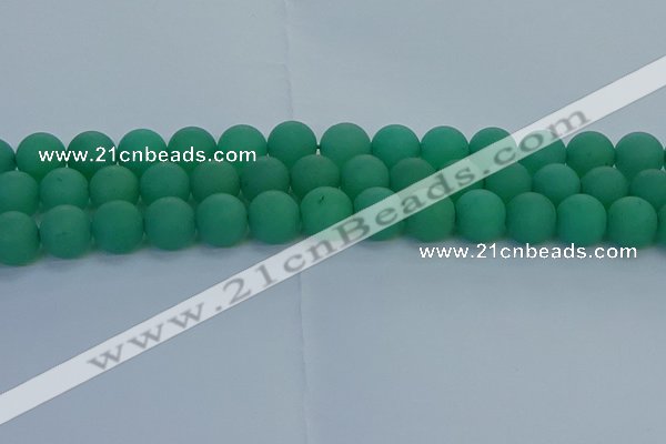 CAJ714 15.5 inches 12mm round matte green aventurine beads