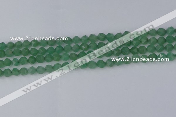 CAJ731 15.5 inches 6mm faceted nuggets green aventurine beads