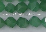 CAJ733 15.5 inches 10mm faceted nuggets green aventurine beads