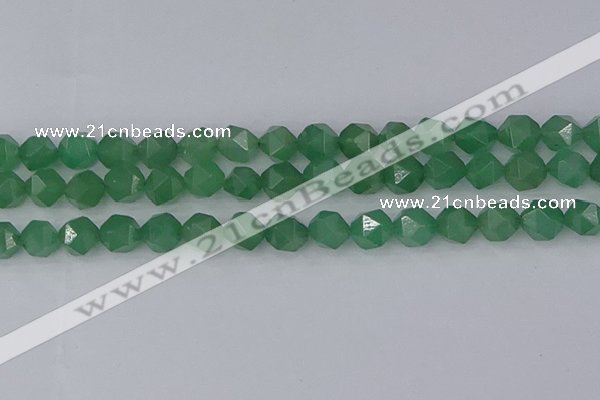 CAJ733 15.5 inches 10mm faceted nuggets green aventurine beads