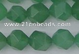 CAJ734 15.5 inches 12mm faceted nuggets green aventurine beads