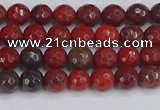 CAJ758 15.5 inches 4mm faceted round apple jasper beads