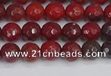 CAJ759 15.5 inches 6mm faceted round apple jasper beads