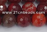 CAJ762 15.5 inches 12mm faceted round apple jasper beads