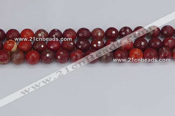 CAJ762 15.5 inches 12mm faceted round apple jasper beads