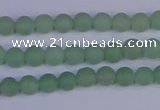 CAJ800 15.5 inches 4mm round matte green aventurine beads wholesale