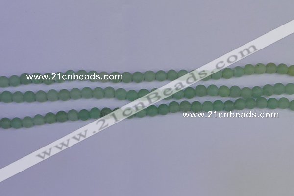 CAJ801 15.5 inches 6mm round matte green aventurine beads wholesale