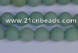 CAJ802 15.5 inches 8mm round matte green aventurine beads wholesale