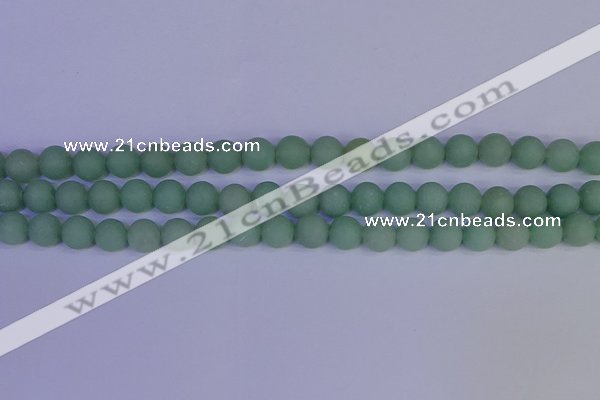 CAJ803 15.5 inches 10mm round matte green aventurine beads wholesale