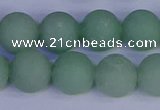 CAJ805 15.5 inches 14mm round matte green aventurine beads wholesale