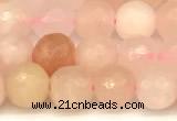 CAJ820 15 inches 6mm faceted round pink aventurine beads