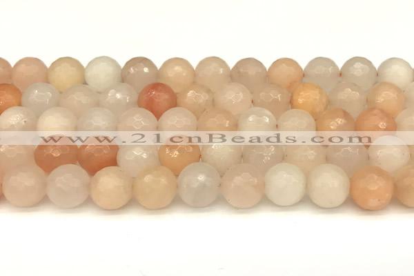 CAJ823 15 inches 12mm faceted round pink aventurine beads