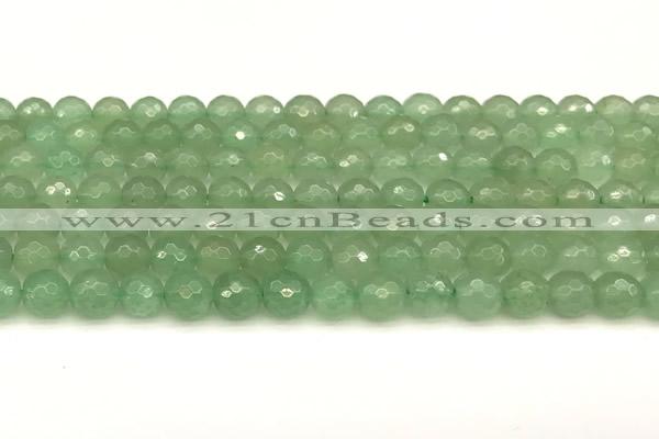 CAJ830 15 inches 6mm faceted round green aventurine beads