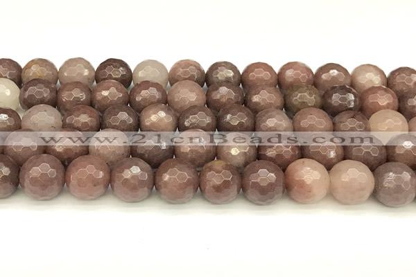 CAJ838 15 inches 12mm faceted round purple aventurine beads