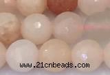 CAJ858 15 inches 8mm faceted round pink aventurine beads