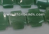 CAJ88 15.5 inches 20*20mm cross green aventurine beads wholesale